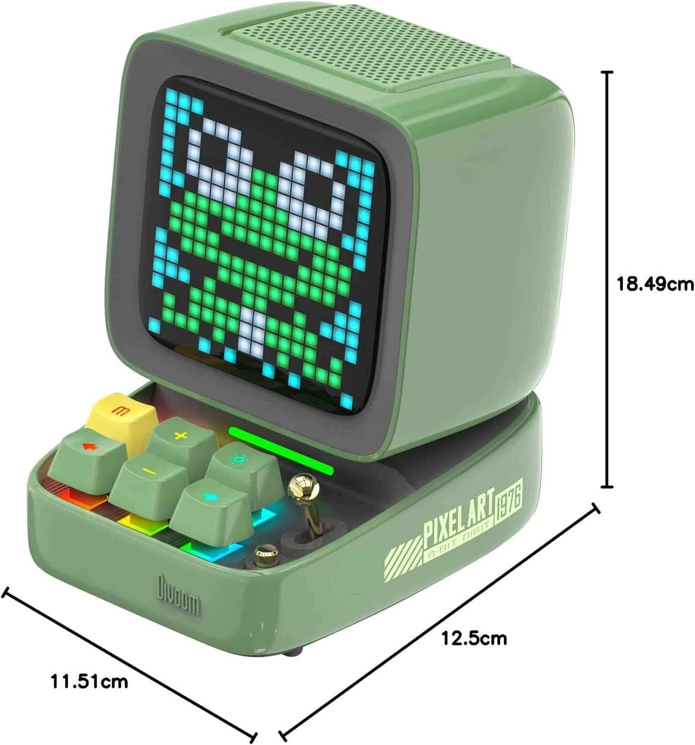 Ditoo Programmable Pixel Art Led-Bluetooth-Speaker Showing-Clock Emoji DIY Design for Home Wedding Party Decoration with Wireless App Control (Green)
