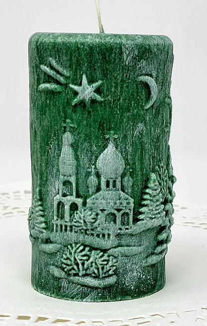 Christmas Scene Candle | Christmas Candle | Holiday Candle | Design Candle (Pink)