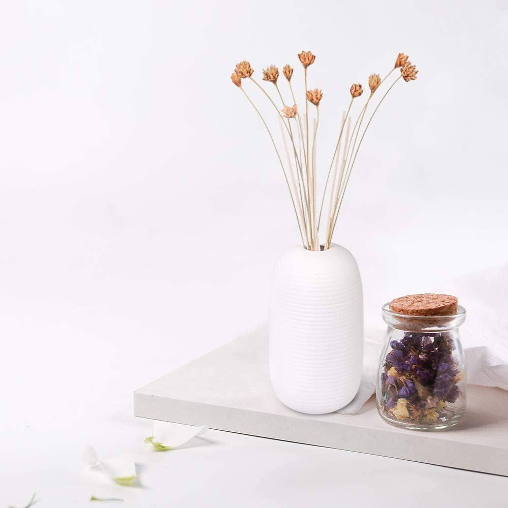 Reed Diffuser, Reed Diffuser Set, Oil Diffuser & Reed Diffuser Sticks, Jasmine Scent Reed Oil Diffuser Set, Preserved Real Flower Stress Relief Sandalwood Diffuser with Incense Sticks