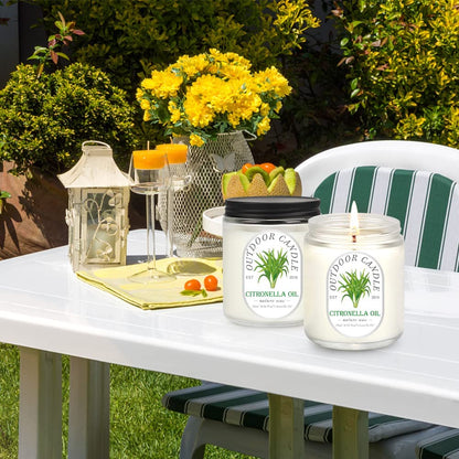 Citronella Candles Outdoor Indoor Large, 6 Pack 7.1 Oz Soy Wax 270 Hours Long Lasting Citronella Candles Sets for Home Garden Patio Balcony