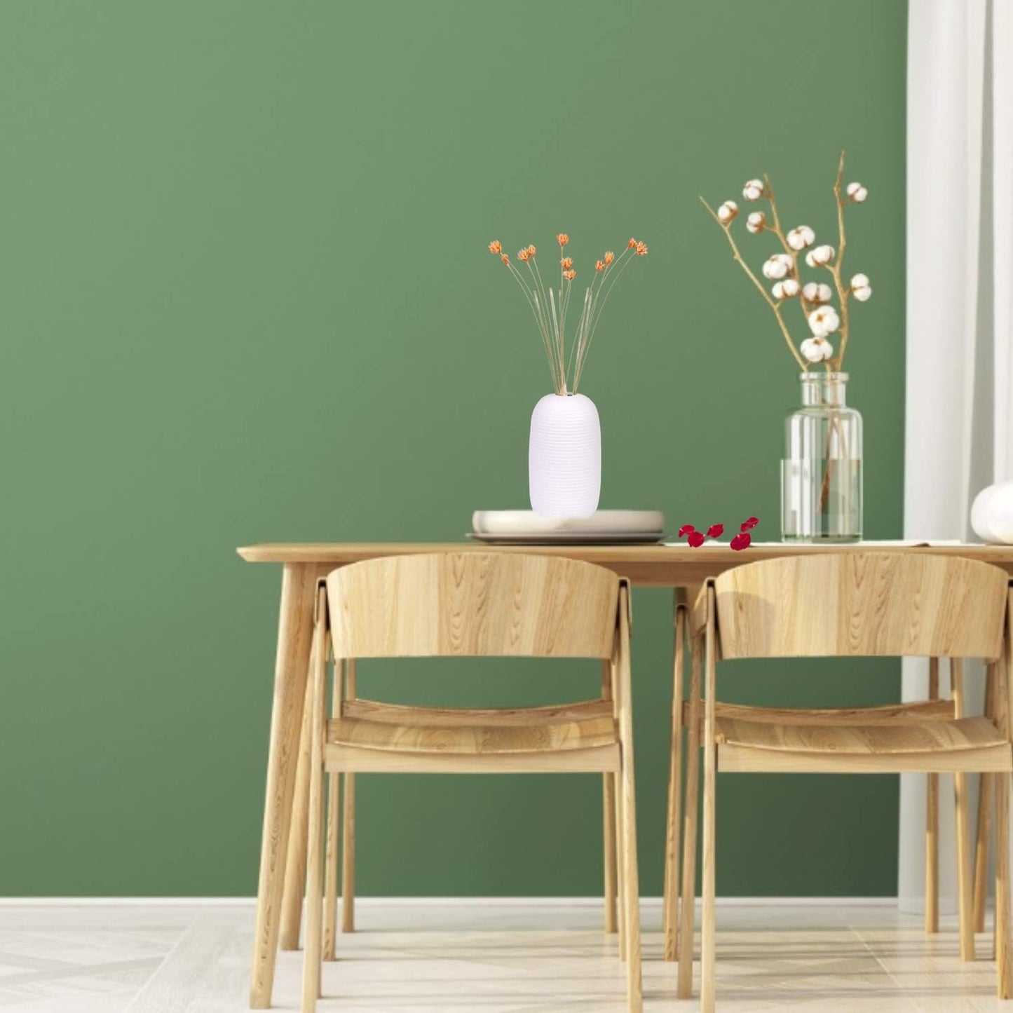 Reed Diffuser, Reed Diffuser Set, Oil Diffuser & Reed Diffuser Sticks, Jasmine Scent Reed Oil Diffuser Set, Preserved Real Flower Stress Relief Sandalwood Diffuser with Incense Sticks