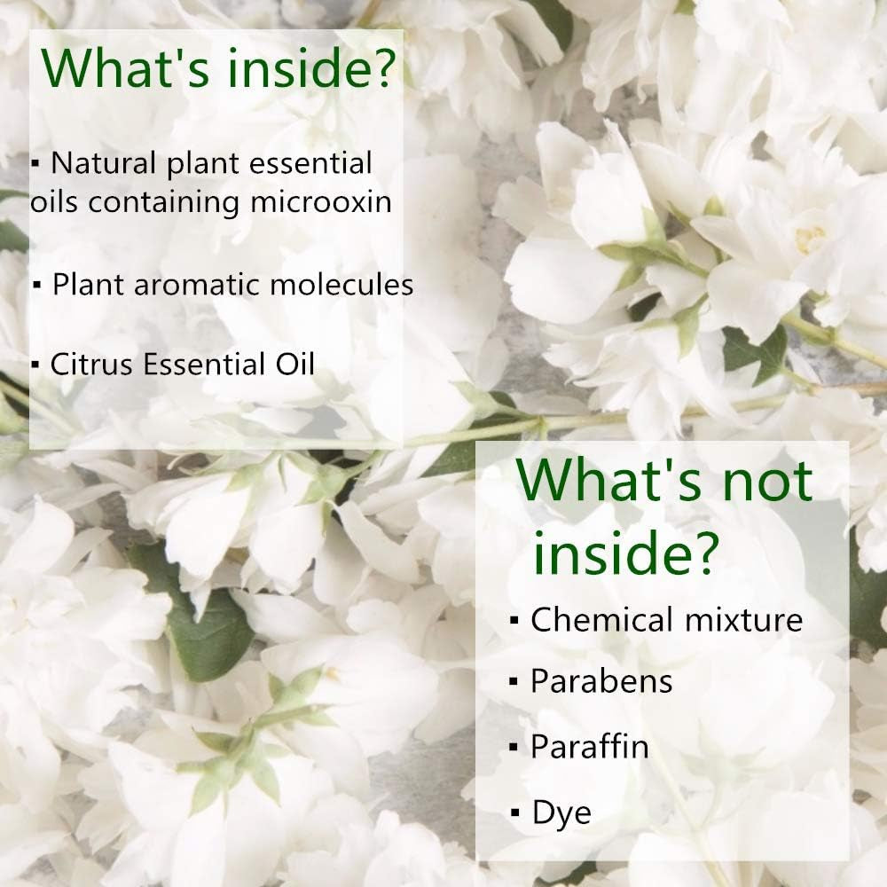 Reed Diffuser, Reed Diffuser Set, Oil Diffuser & Reed Diffuser Sticks, Jasmine Scent Reed Oil Diffuser Set, Preserved Real Flower Stress Relief Sandalwood Diffuser with Incense Sticks