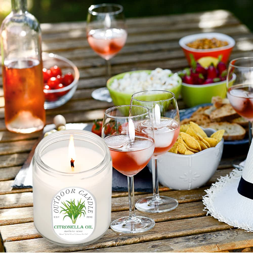 Citronella Candles Outdoor Indoor Large, 6 Pack 7.1 Oz Soy Wax 270 Hours Long Lasting Citronella Candles Sets for Home Garden Patio Balcony