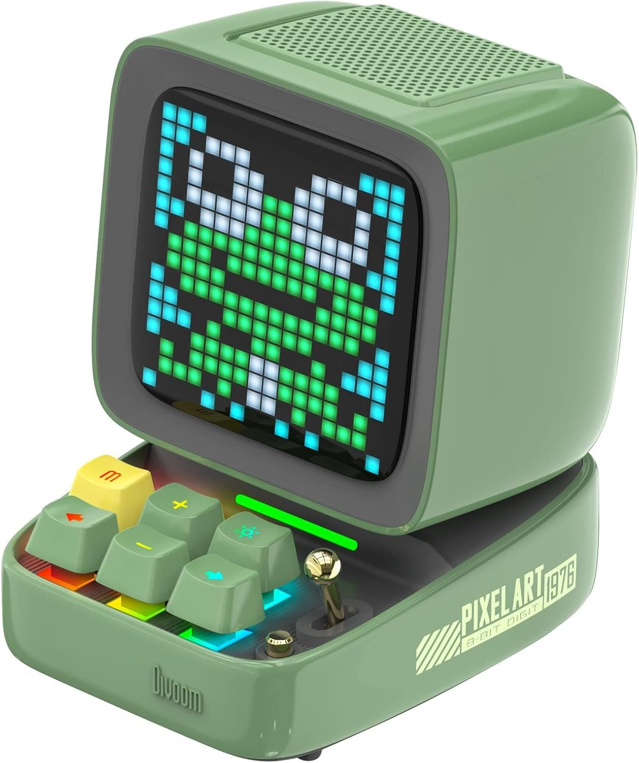 Ditoo Programmable Pixel Art Led-Bluetooth-Speaker Showing-Clock Emoji DIY Design for Home Wedding Party Decoration with Wireless App Control (Green)